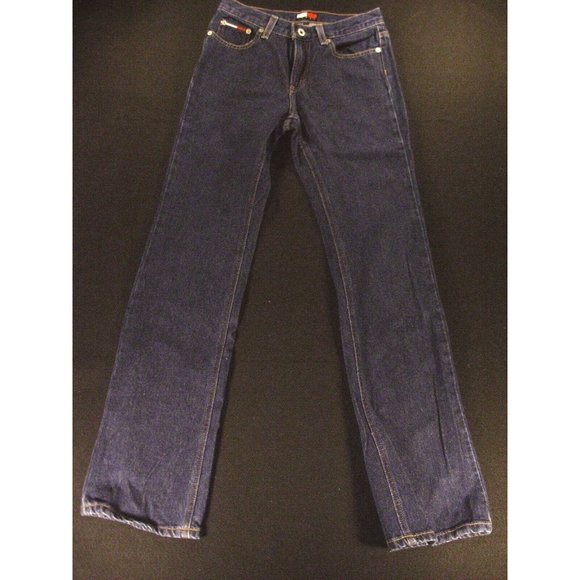 TOMMY Jeans Womens Size 1 26 x 31 MEASURED Blue Denim Flare - Picture 1 of 11